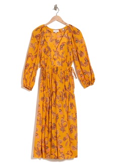 A.L.C. Sayer Long Sleeve Cotton Dress in Limone Multi at Nordstrom Rack