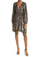 A.L.C. Suri Long Sleeve Minidress in Black/Gold/Silver at Nordstrom