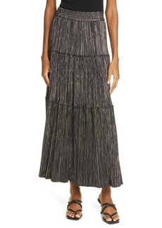 A.L.C. Thea II Pleated Skirt in Black/Gold/Silver at Nordstrom