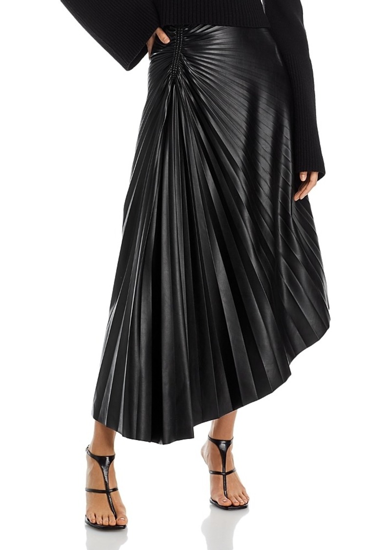 A.L.C. A. l.c. Tracy Asymmetric Pleated Vegan Leather Skirt