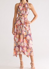 A.L.C. Waverly Cutout Silk Midi Dress in Midnight/Rose Multi at Nordstrom Rack