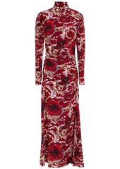 A.l.c. Woman Isabella Ruched Printed Silk-blend Midi Dress Claret