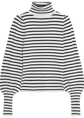 A.l.c. Woman Karla Striped Ribbed-knit Turtleneck Sweater White