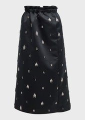 A.L.C. Alexia Jewel-Embellished Satin Midi Skirt