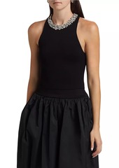 A.L.C. Bella Jeweled Knit Cropped Top