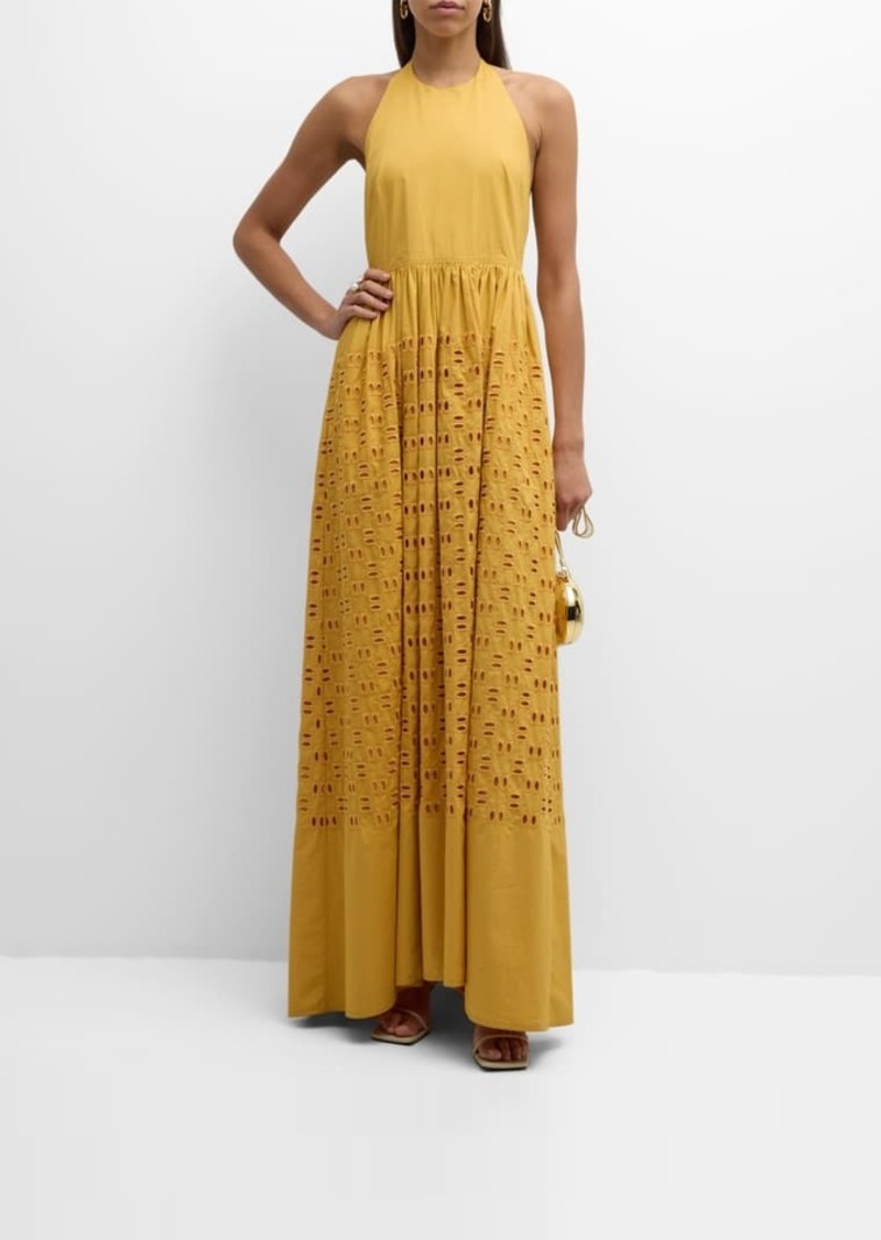 A.L.C. Blair Eyelet Halter Maxi Dress