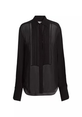 A.L.C. Camden Silk Pintuck Button-Front Shirt