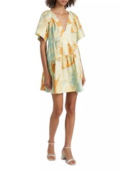 A.L.C. Camila Abstract V-Neck Minidress