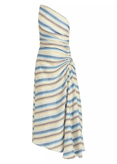 A.L.C. Carolyn Striped One-Shoulder Maxi Dress