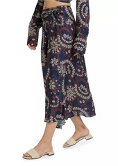 A.L.C. Clara Paisley Wrap Midi-Skirt