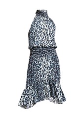 A.L.C. Cody Silk Halter Leopard-Print Dress