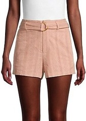 A.L.C. Conley Belted Eyelet Shorts