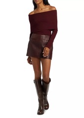 A.L.C. Cowan Leather A-Line Miniskirt