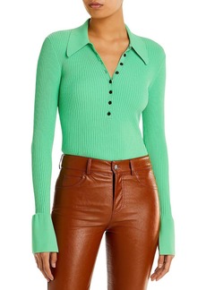 A.L.C. Eleanor Womens Collared Ribbed Pullover Sweater