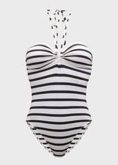 A.L.C. Ella Striped Halter One-Piece Swimsuit