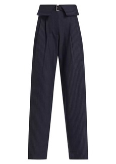 A.L.C. Emma Belted Pin-Stripe Twill Pants