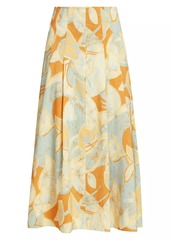 A.L.C. Eve Sea Glass Linen-Blend Maxi Skirt