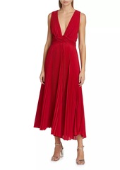 A.L.C. Everly Pleated Plunging V-Neck Maxi Dress