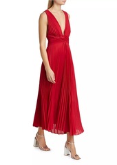 A.L.C. Everly Pleated Plunging V-Neck Maxi Dress