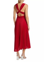 A.L.C. Everly Pleated Plunging V-Neck Maxi Dress