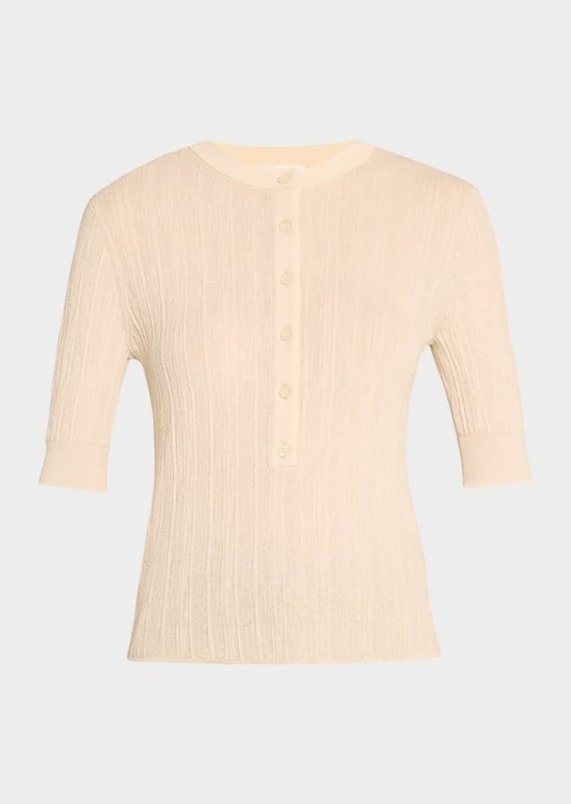 A.L.C. Fisher Pleated Button-Front Top