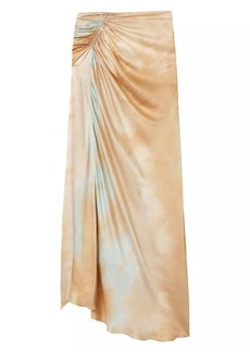 A.L.C. Grace Dyed Ruched Midi-Skirt