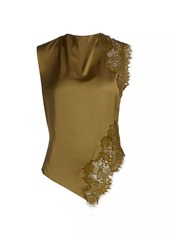 A.L.C. Gracie Lace-Trim Satin Sleeveless Blouse