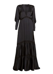 A.L.C. Gwyneth Satin Tiered Maxi Dress