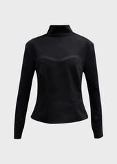 A.L.C. Holly Open-Stitch Long Sleeve Top