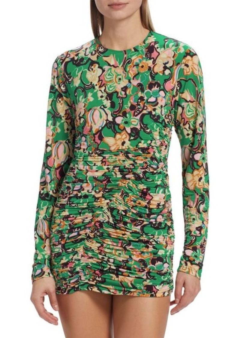 A.L.C. Kiki Floral Ruched Mini Dress