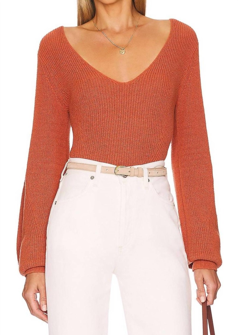 A.L.C. Kimby Ribbed Knit Sweater In Burnt Terracotta