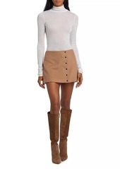 A.L.C. May Wool-Blend Faux-Wrap Miniskirt