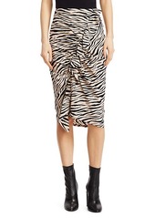 A.L.C. Metz Tiger-Print Stretch Silk Ruffle Skirt