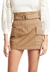A.L.C. Mia Belted Stretch Cotton Mini Skirt