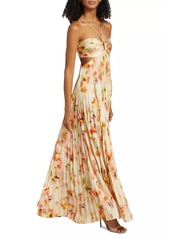 A.L.C. Moira Pleated Floral Maxi Dress