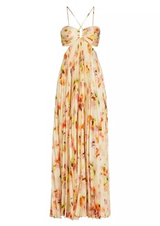 A.L.C. Moira Pleated Floral Maxi Dress