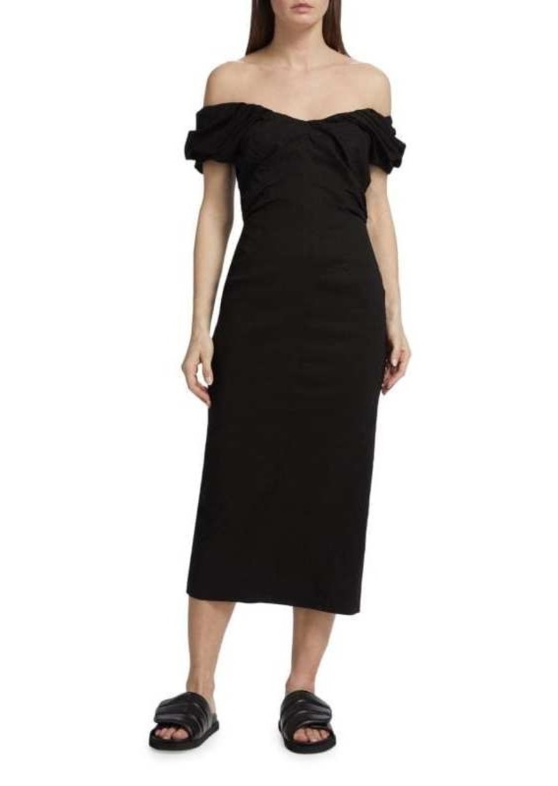 A.L.C. Nora Linen Blend Midi Sheath Dress