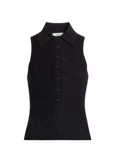 A.L.C. Oliver Knit Sleeveless Polo Top