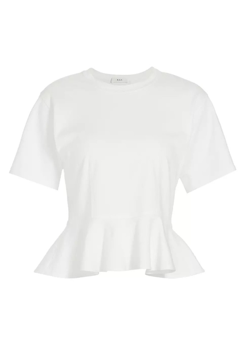 A.L.C. Roxy Cotton Peplum T-Shirt