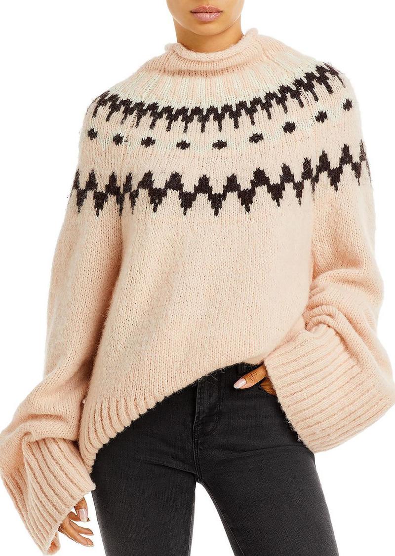 A.L.C. Ruby Womens Alpaca Oversized Funnel-Neck Sweater