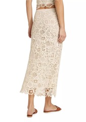 A.L.C. Shay Geometric Lace Cotton Midi Skirt