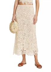 A.L.C. Shay Geometric Lace Cotton Midi Skirt