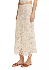 A.L.C. Shay Geometric Lace Cotton Midi Skirt