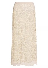 A.L.C. Shay Geometric Lace Cotton Midi Skirt