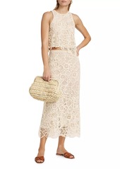 A.L.C. Shay Geometric Lace Cotton Midi Skirt