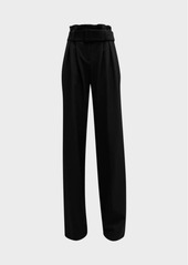 A.L.C. Shayna Pleated Wide-Leg Trousers with Belt