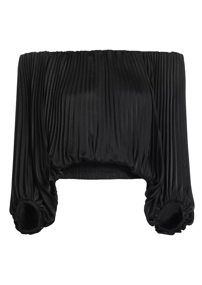 A.L.C. Sienna Pleated Off-The-Shoulder Blouse