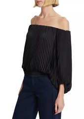 A.L.C. Sienna Pleated Off-The-Shoulder Blouse