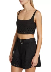 A.L.C. Sky Eyelet Linen Crop Top