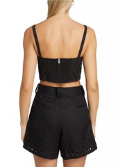 A.L.C. Sky Eyelet Linen Crop Top